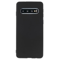 Matné Pouzdro TPU na Samsung Galaxy S10 Proti Otiskům Prstů - Černé