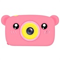 Kreslený HD fotoaparát pro děti s 3 hrami - 12MP (Otevřený box vyhovující) - Bear / Pink