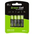 Zelené buňky HR6 dobíjecí baterie AA - 2600 mAh - 1x4