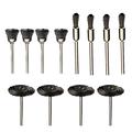 12 Pcs. Steel Wire Brush Set for Rust Removal and Polishing - 3mm Shank