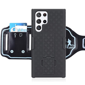 2-in-1 odnímatelný Samsung Galaxy S22 Ultra 5G Sports Armband-Black