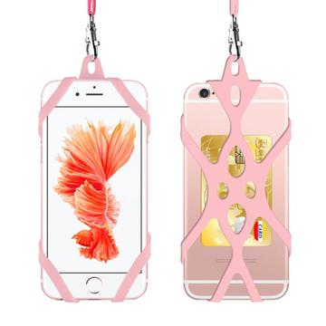 2-in-1 Neck Strap w. Silicone Case for Smartphone - 6.5"