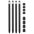2-in-1 Universal Capacitive Stylus Pen-4 ks. - Černá