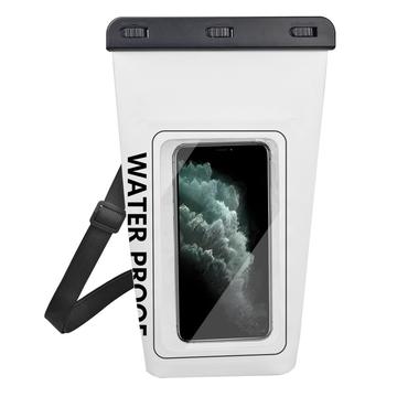 2L Waterproof Dry Bag with Touch-Screen Smartphone Pouch - White