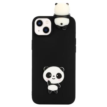 3D Cartoon Iphone 14 TPU Pouzdro - Černá Panda
