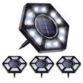 4-Pack Solar Ground Lights / Waterproof Garden Lamps - 12-LED White