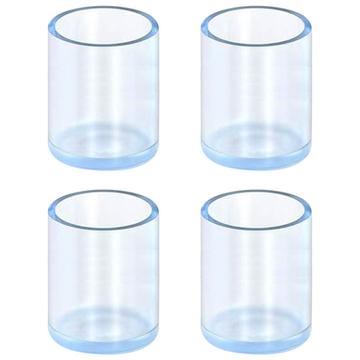 4-Piece Rubber Chair & Table Leg Covers - 16mm - Transparent