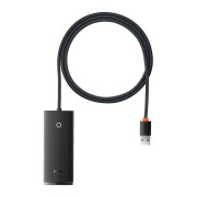 Rozbočovač 4v1 Baseus Lite Series USB na 4x USB 3.0 WKQX030101, 1m - černý