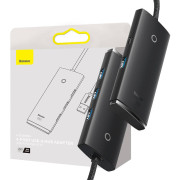 Rozbočovač 4 v 1 řady Baseus Lite USB na 4x USB 3.0 WKQX030201 - 2 m - černý