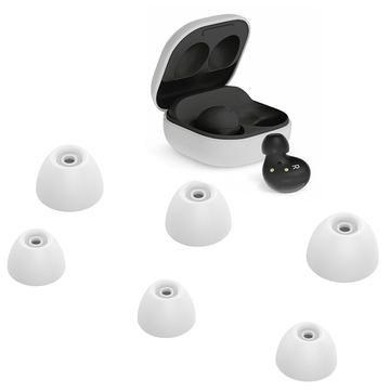 6 ks náhradních koncovek sluchátek Měkký silikonový kryt sluchátek pro Samsung Galaxy Buds2 - bílý