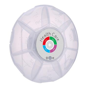 7-Day Smart Pill Organizer with 5 Programmable Alarms - Grey