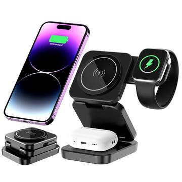 A390 3-in-1 Foldable Magnetic Wireless Charger - 15W