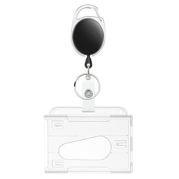 Access / ID Card Holder with Carabiner with Retractable Cord