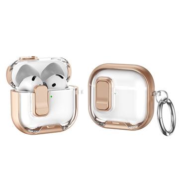 AirPods 4 Protective Hybrid Case with Lock & Hook - Gold / Transparent