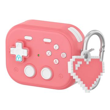 AirPods Pro 3 Vintage Game Console Style Plastic Case with Heart Pendant - Pink