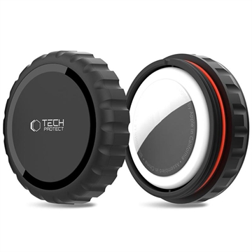 AirTag Tech-Protect Waterproof Case with Twist-Lock and 3M Adhesive Mount - Black
