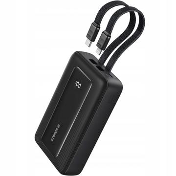 Anker PowerCore 10000mAh Power Bank with Integrated USB-C and Lightning Cables - 30W - Black