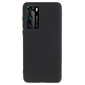 Matné Pouzdro TPU na Huawei P40 Proti Otiskům Prstů - Černé