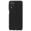 Matné Pouzdro TPU na Samsung Galaxy A12 Proti Otiskům Prstů - Černé