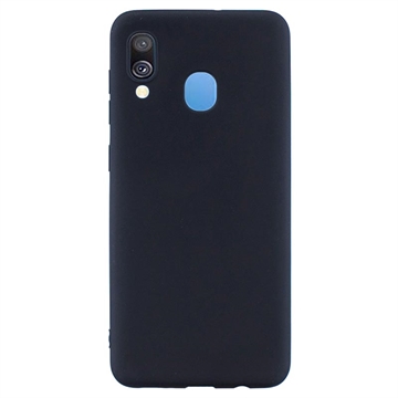 Matné Pouzdro TPU na Samsung Galaxy A40 Proti Otiskům Prstů - Černé