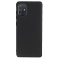 Matné Pouzdro TPU na Samsung Galaxy A71 Proti Otiskům Prstů - Černé
