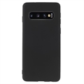 Matné Pouzdro TPU na Samsung Galaxy S10+ Proti Otiskům Prstů - Černé