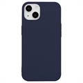iPhone 15 Plus Matné Pouzdro TPU Proti Otiskům Prstů - Tmavě Modrá