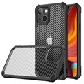 Anti-shock iPhone 14 Pro Hybrid Case - Carbon Fiber - Black