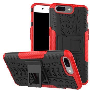 OnePlus 5 Anti -Slip Hybrid Case - červená / černá