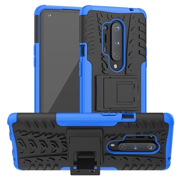 Anti -Slip OnePlus 8 Pro Hybrid pouzdro se stojanem - modrá / černá
