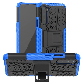 OnePlus Nord Anti -Slip Hybrid pouzdro s Kickstandem - modrá / černá