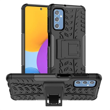 Samsung Galaxy M52 5G Anti -Slip Hybrid Case s Kick Stand - černá