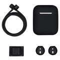 4-in-1 Apple AirPods / AirPods 2 Silicone Accessories Kit-černá