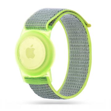 Apple AirTag 1/2 Tech-Protect Nylon Wristband for Kids - Lime