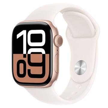 Apple Watch 10 GPS MWWJ3QN/A - Aluminum, Light Blush Sport Band, M/L, 42mm - Rose Gold