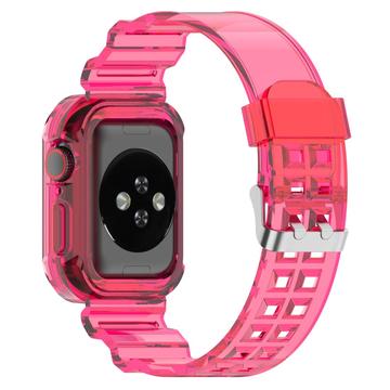 Apple Watch Series 11/10 Replacement Silicone Strap with Integrated Frame - 42mm - Transparent Pink