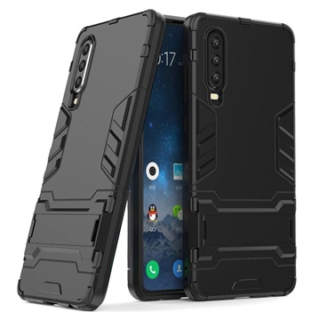Série brnění Huawei P30 Hybrid Case se stojanem - černá