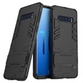Série brnění Samsung Galaxy S10 Hybrid Case se stojanem - černá