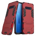 Série brnění Samsung Galaxy S10 Hybrid Case se stojanem - červená