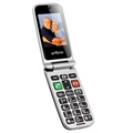 Artfone CF241A senior flip telefon - Dual SIM, SOS - Černa