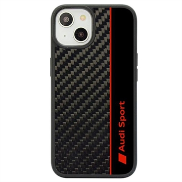 Pouzdro Audi Carbon Fiber Stripe pro iPhone 14 – Černé