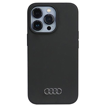 iPhone 13/13 Pro Audi Metal Logo Silikonové Pouzdro - Černé