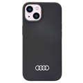 iPhone 14 Audi Metal Logo Silikonové Pouzdro - Černé