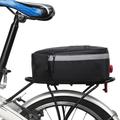 B-SOUL Bicycle MTB Road Bike Bag Reflective Rear Rack Tail Pannier Pack Cycling Storage Bag with Safety Tail Light - Black
