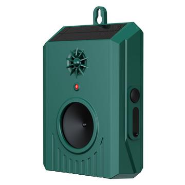 B10 Solar-Powered Ultrasonic Animal Repellent - Wall Mount - Green