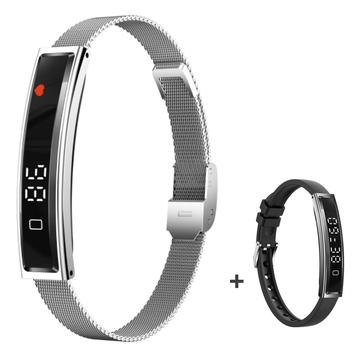 B3 Smart Bracelet / Fitness Tracker w. Two Straps - Silver