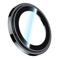 BENKS 3ks / sada ochranných fólií na objektiv fotoaparátu pro iPhone 15 Pro / 15 Pro Max Corming Grila Glass Lens Film s rámečkem z hliníkové slitiny - černá