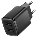 Kompaktní nástěnná nabíječka Baseus s 2 USB porty - 10,5 W - černá