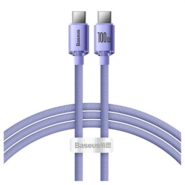 Baseus Crystal Shine USB -C / USB -C kabel Cajy000605 - 1,2 m - fialová