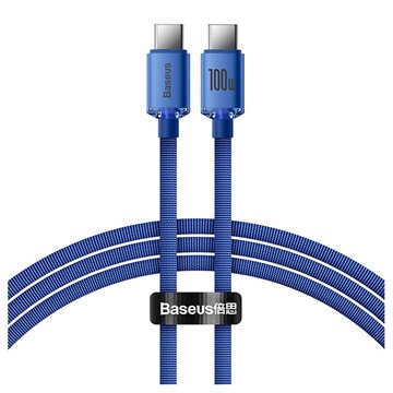 Baseus Crystal Shine USB -C / USB -C kabel Cajy000703 - 2M - modrá